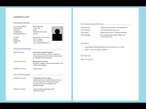 Video: Lebenslauf: Wie Man Es Aus Einer Vorlage Zusammenstellt