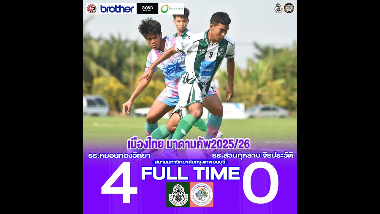 มาดามคัพ หมอนทองชนะ 4-0 เข้ารอบ ร.ร.หมอนทองวิทยา พบ ร.ร.สวนกุหลาบวิทยาลัย จิรประวัติ🎈Happy_Social🎈