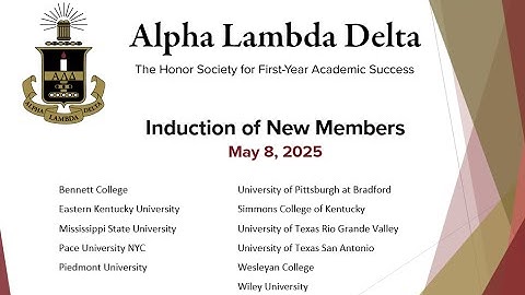 Alpha Lambda Delta Induction Ceremony