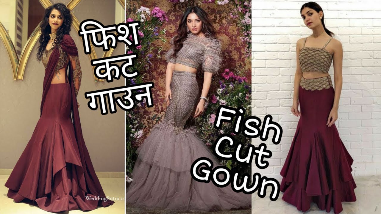 Party wear fish cut gown Clearance