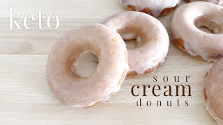 Keto Sour Cream Glazed Donuts