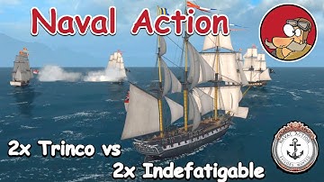Naval Action - Fleet Battle - 2x Trincomalee vs 2x Indefatigable