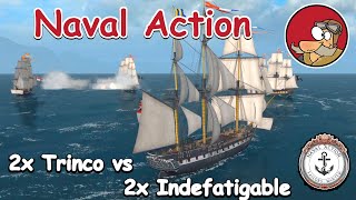 Naval Action - Fleet Battle - 2x Trincomalee vs 2x Indefatigable screenshot 3