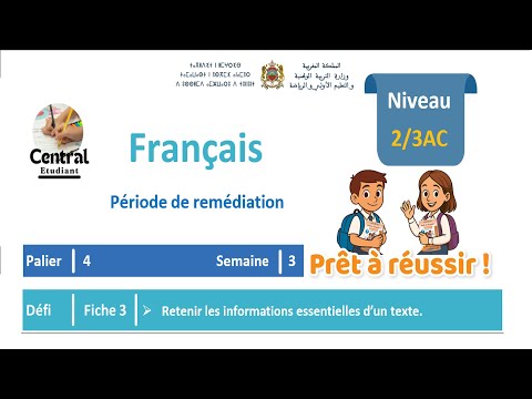 الفرنسية الثانية الثالثة إعدادي 2 3 المسار 4 الاسبوع 3 لبنة التحدي الحصة 3