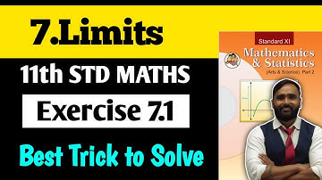 11th MATHS 2 | Chapter 7 Limit | Exercise 7.1 | PRADEEP GIRI SIR
