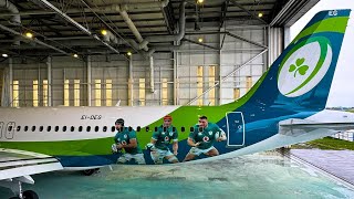 Painting Green Spirit, our new Irish Rugby aircraft | Aer Lingus
