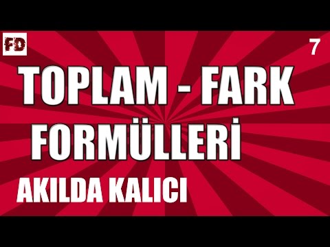 TOPLAM VE FARK FORMÜLLERİ [ AKILDA KALICI, ÖZEL !!! ] ◄ 11.SINIF, LYS ► [ TRİGONOMETRİ - 7 ]