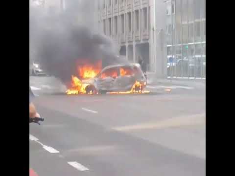 Car catches fire
