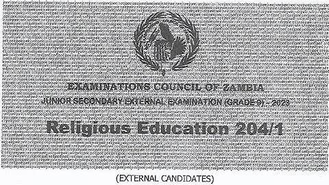 Grade 9 R. Education 2023 External