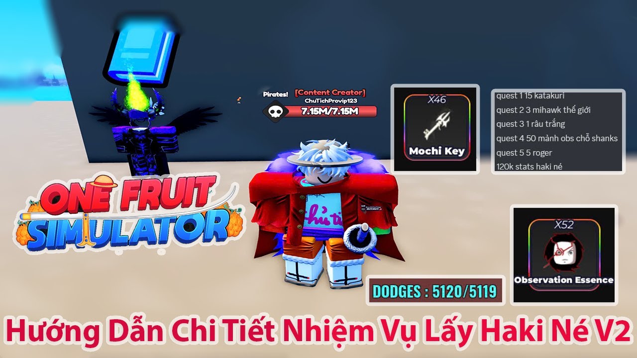 One Fruit - Hướng Dẫn Chi Tiết Nhiệm Vụ Lấy Haki Né V2 | Roblox