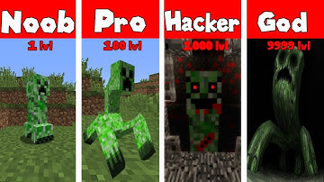 Minecraft Noob vs Pro vs Hacker vs God: Creeper Evolution Battle Challenge in Minecraft Animation!