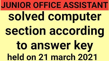 HP JOA IT || COMPUTER SECTION ACCORDING TO ANSWER KEY || HELD ON  21 MARCH 2021