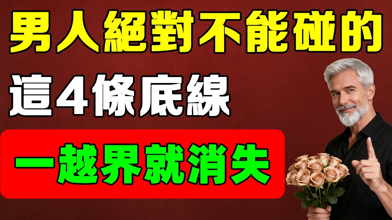 男人絕對不能碰的4條底線，一旦越界，他會瞬間消失！#女人智慧#女性成長#氣質修#高階女人#磁場能量#女人氣質