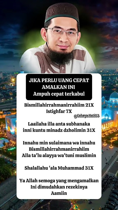 Amalan untuk mendapatkan uang dengan cepat #foryou #waliallah #islamicprayer #kerezekian