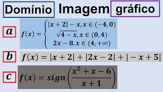 CONSTRUÇÃO DE GRÁFICOS DE FUNÇÕES COM RAMOS, ACHAR O DOMÍNIO E IMAGEM  ANALISE MATEMÁTICA 1.