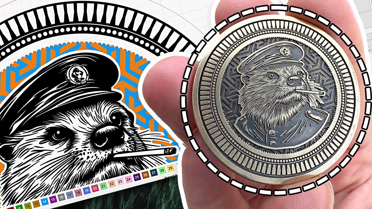 Decorative engraved coin borders created in LightBurn