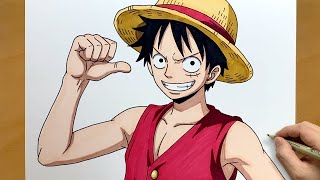 How to Draw Luffy Step by Step | One Piece Anime Drawing Guide