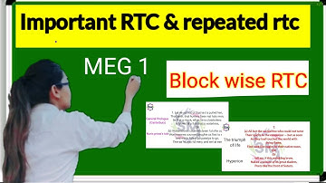 Important Rtc for MEG 1 exam, 2018-2019 RTC paper, important poets