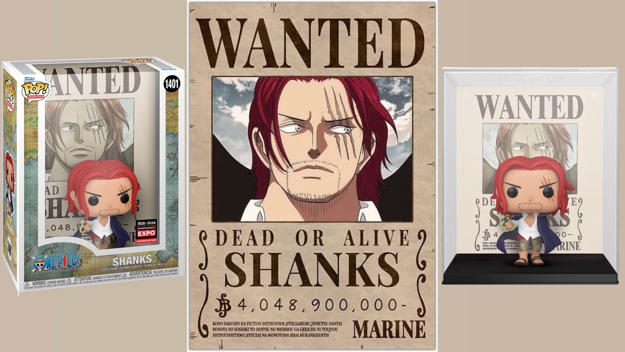 FUNKO POP SHANKS Wanted Poster #1401 C2E2 Limited - One Piece