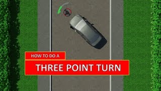 Learn how to do a THREE-POINT TURN. The easiest driving lesson (by Parking Tutorial)