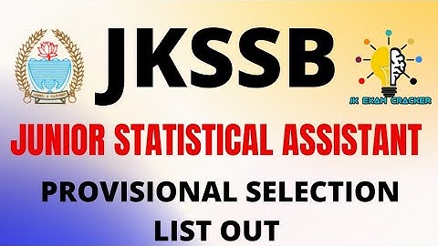 JKSSB JUNIOR STATISTICAL ASSISTANT SELECTION LIST II JK EXAM CRACKER II JKSSB