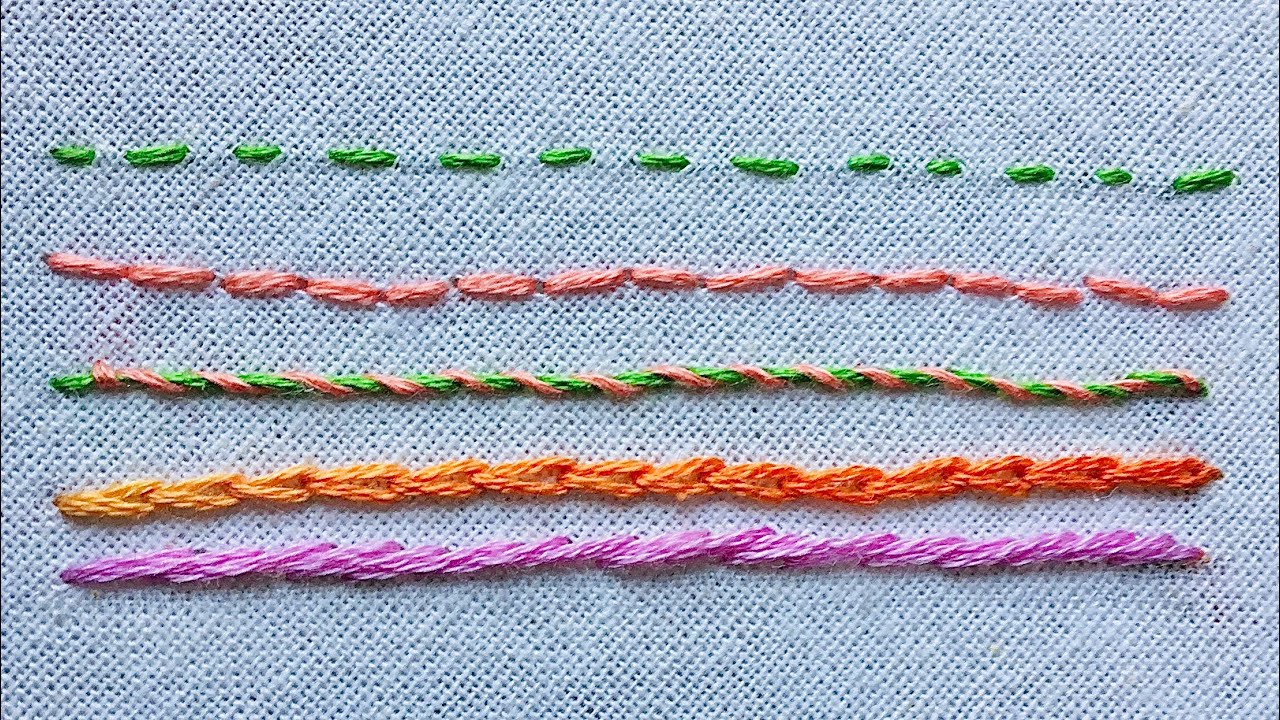 Hand Embroidery for Beginners | 5 Basic Stitches- 300 - YouTube