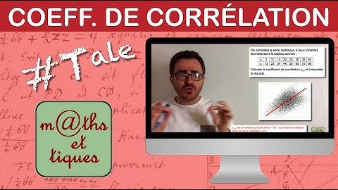Calculer un coefficient de corrélation - Terminale