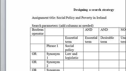 AIT Library: Finding Information, creating a search strategy