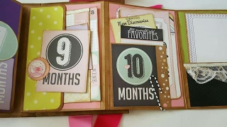 Baby Girl Mini Album - Memory Book - Baby Milestones - Pink Junk Journal - Scrapbook Keepsake