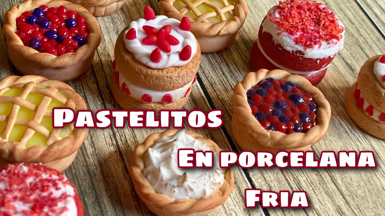 MINI PASTELES TORTAS EN PORCELANA FRIA - SIN MOLDES - TUTORIAL COMPLETO - SOMBREADO Y TERMINACIONES