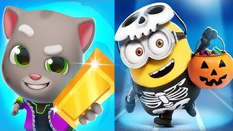 TALKING TOM GOLD RUN 2 VS Despicable Me - Minion Rush New Update Halloween 2021 - PUMPKIN PARADE
