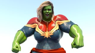 Brie Larson as Captain Marvel Transformation Into She Hulk Gacha Life And Werewolf