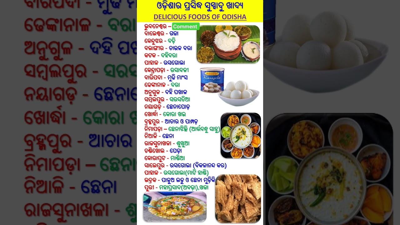 ଓଡିଶାର ପ୍ରସିଦ୍ଧ ଖାଦ୍ୟ || Famous foods in Odisha 