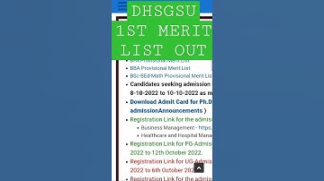 dhsgsu merit list 2022  out. dhsgsu first merit list out. #sort #dhsgsu