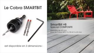 Kit Outils de préperçage et fraisage Cobra SmartBit 10 pour Terrasse Bois :  mèche + gabarit pour vis de 5mm