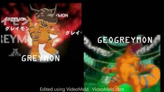All Greymon Evolutions Digimon Adventure To Xros