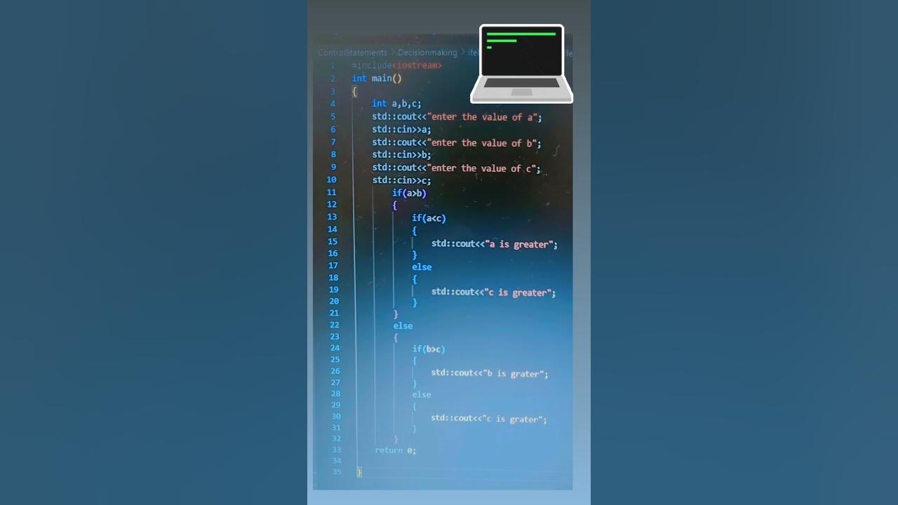 Nested if else / Control statement / One result statement / CPP program ...