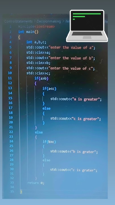 Nested if else / Control statement / One result statement / CPP program ...