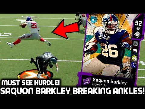 SAQUON BARKLEY BREAKING DEFENDERS' ANKLES! GREATEST HURDLE!? Madden 20 Ultimate Team