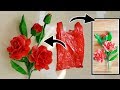 Bunga Mawar merah plastik kresek