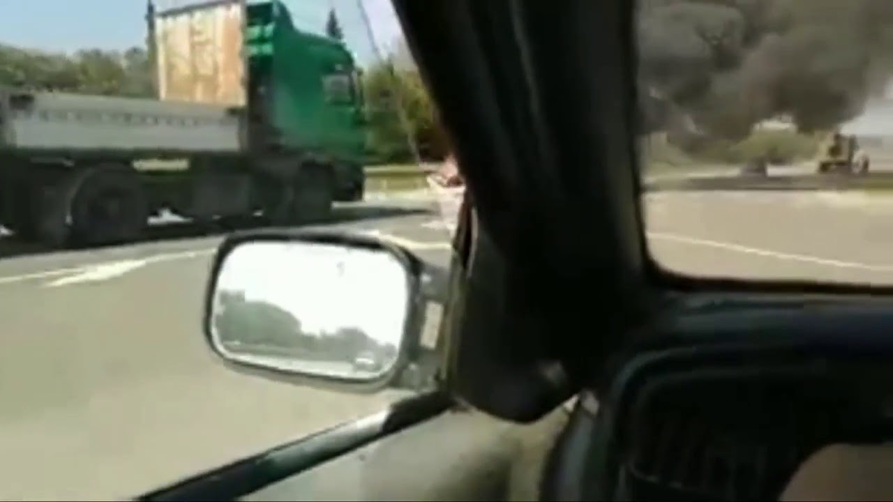 Водитель сгорел в машине