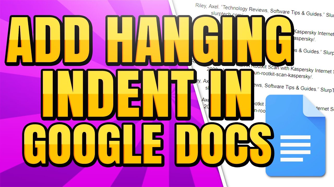 How To Add a Hanging Indent Citation Google Docs - YouTube