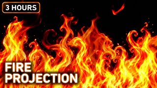 3 HOURS Fire Projection 🔥 Burning House Halloween Effect | Flames on Black Background