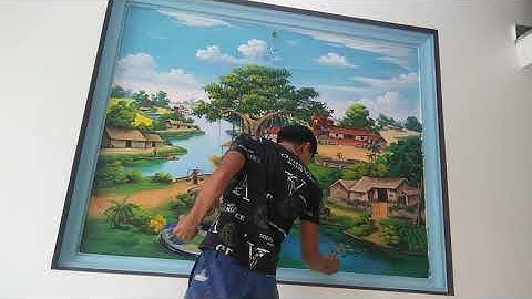 tranh đồng  quê cây  đa giếng  nước  sân  đình 0899831213