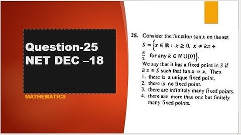 fixed point of a function NET DEC -2018 question 25
