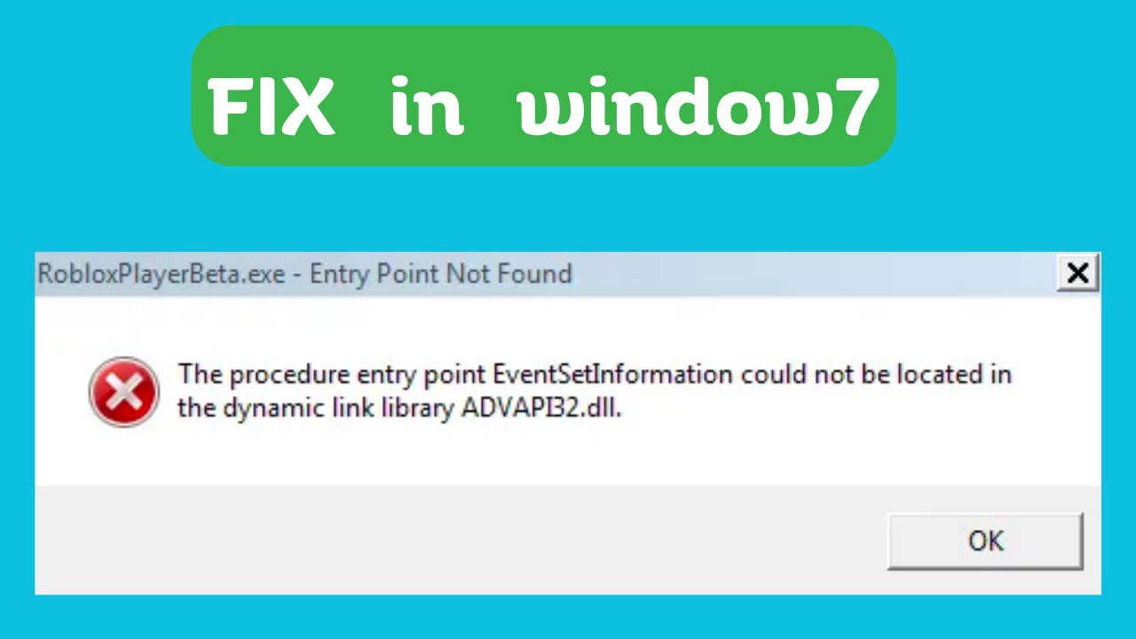 Roblox Player - Error - ADVAPI32.Dll #roblox #robloxplayer 