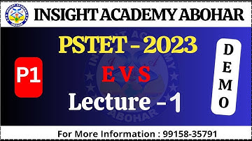 PSTET 2023 EVS || Demo Lecture 1 || For Paid Group || Insight Academy Abohar