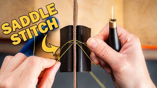 How to hand stitch leather // Leather Craft 101 // EP04 Saddle stitch tutorial