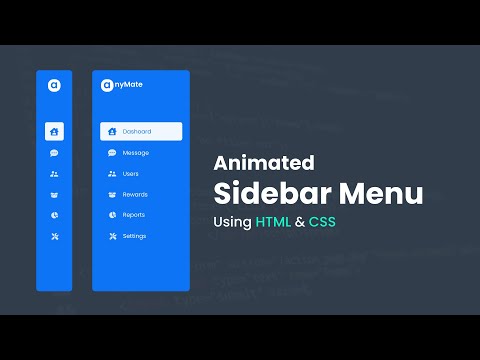 How To Make Side Navigation Menu Using HTML And CSS | Sidebar Menu Design