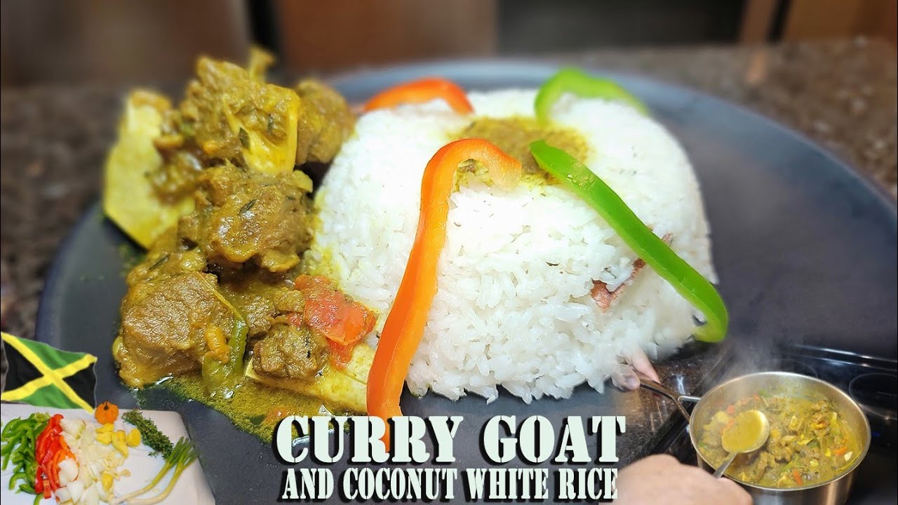 CURRY GOAT and COCONUT WHITE RICE (JAMAICA STYLE🇯🇲 FRIENDSCOOKUP 